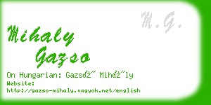 mihaly gazso business card