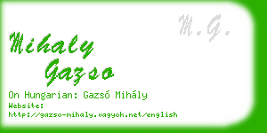 mihaly gazso business card